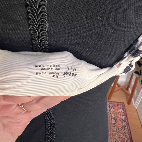Aerie Black and White Spotted Tie Back Bikini Top - M - Picture 4 of 6